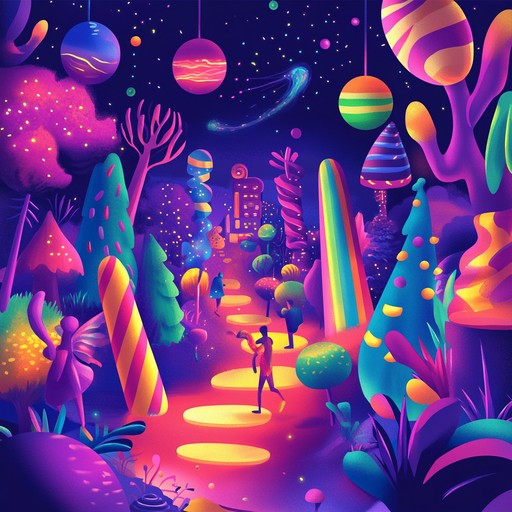 An energetic and whimsical dancepop instrumental that blends bright synths, bouncy basslines, and catchy hooks to create a fun, upbeat atmosphere reminiscent of a candy coated wonderland.