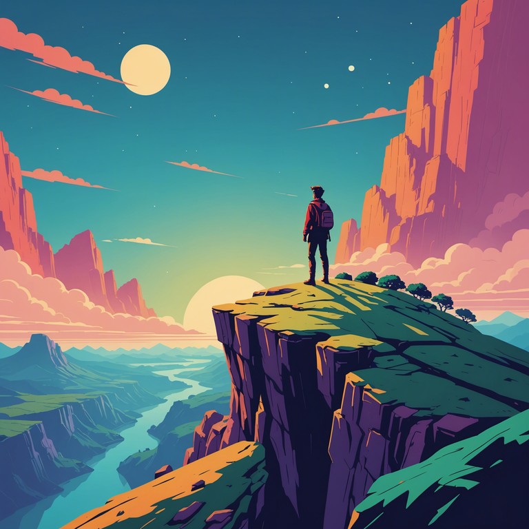 This track paints an auditory journey of a young hero stepping out into a vast, unknown world, filled with challenges and opportunities, mirroring the typical storyline of adventure and self discovery found in many anime. The piece starts with a gentle, optimistic tune that gradually builds into a triumphant crescendo, representing the character's growth and determination.