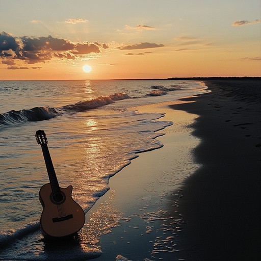 A soothing instrumental rumba that captures the tranquility of sunset by the sea. Gentle guitar melodies intertwine with soft percussion to create an atmosphere of calm and relaxation. Ideal for unwinding and evoking peaceful seaside memories.