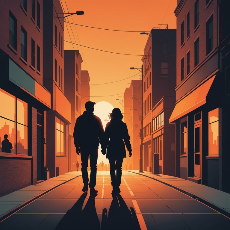 This composition brings back the soft echo of 1970s slow dances with its smooth, compelling saxophone lines that gracefully paint an aural picture of a romantic sunset stroll along the boulevard. The harmonious blend of old school beats and heartwarming sax tones influences an irresistible pull towards nostalgia and melancholy romance