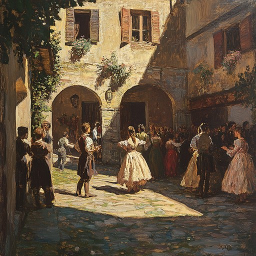 This instrumental piece features a lively and uplifting melody, reminiscent of the sun drenched courtyards of europe during the baroque era. The harpsichord's bright timbre dances alongside string quartets, evoking images of summer evenings filled with joyful celebrations. The composition seamlessly blends intricate counterpoints with graceful harmonies, creating a cheerful and optimistic atmosphere