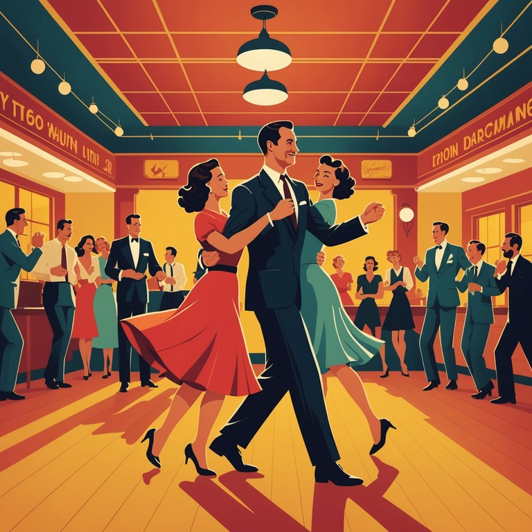 This swing music composition features an uplifting blend of rhythmic sophistication and melodic playfulness, perfect for invoking a sense of joy and nostalgia. The song thrives on its lively swing rhythm that compels the listener to tap their feet, enveloped by a melody that sings of the golden age of jazz, crafted to resonate with all ages. The clever interplay of brass and rhythmic sections brings a timeless vibrancy that’s both engaging and heartwarming.