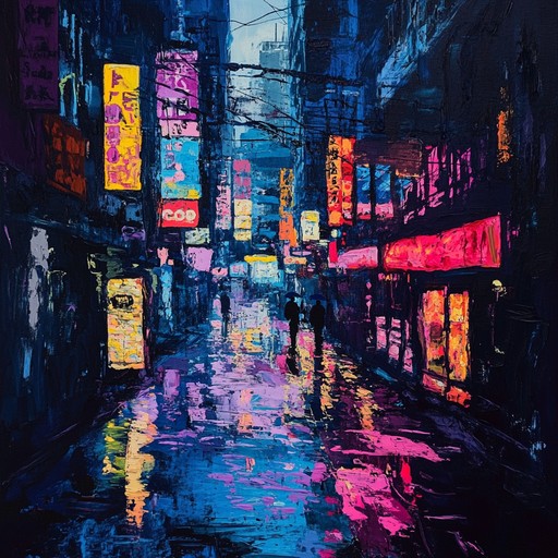 Immerse in a landscape of fleeting neon lights and wistful thoughts, as electronic beats echo the melancholy of lost connections and tender memories.