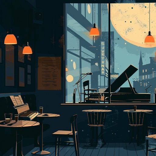 This track encapsulates the atmosphere of a cozy, sophisticated jazz cafe at midnight. Smooth saxophone melodies intertwine with subtle percussion to create a soothing yet groovy sound landscape that evokes a sense of relaxation and class.