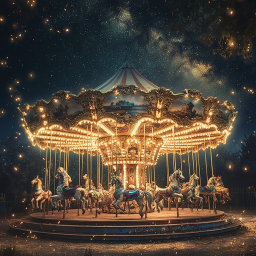 Imagine a whimsical journey through a galactic carnival, where each attraction is a vivid dreamscape. Ethereal chimes and celestial strings paint a surreal picture, transporting listeners to a place of wonder and whimsy. Perfect for evoking nostalgia and otherworldly wonder.