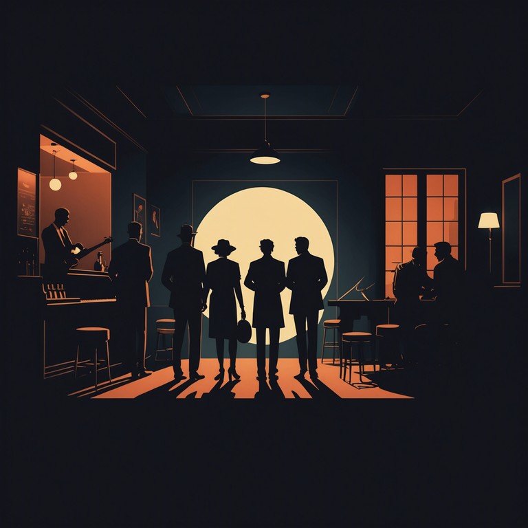 This composition merges the lively energy of classic swing with a dark, unsettling mood, creating an unique contrast between the danceable swing beat and an atmosphere of unease that seems to tell a story of forgotten eras and unspoken secrets. The tune equally intrigues and unnerves, drawing listeners into a dance that feels like it belongs in a shadowy, forgotten speakeasy.