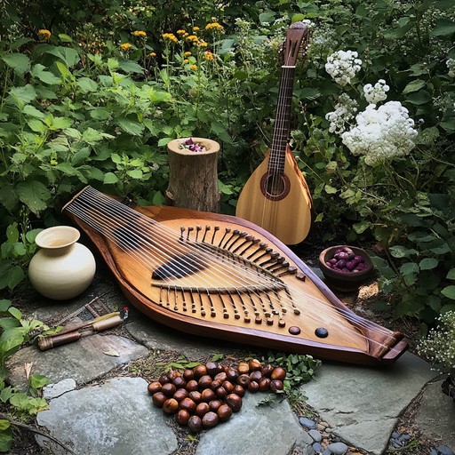 Experience blissful rhythms echoing through peaceful sacred world gardens, using traditional instruments and ambient sounds to foster a serene, meditative environment