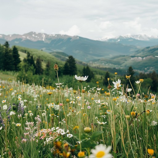 Evoke the essence of mountainous landscapes through powerful and uplifting celtic folk music, dominated by vibrant violin and atmospheric flute melodies.