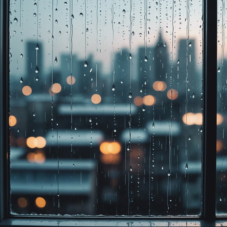 An alternative description highlighting this track’s power to encapsulate the quiet moments of self reflection with each soft piano note mirroring the sparse, gentle touch of raindrops against a window.