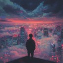 a dreamy instrumental j pop piece evoking neon lit city nights.