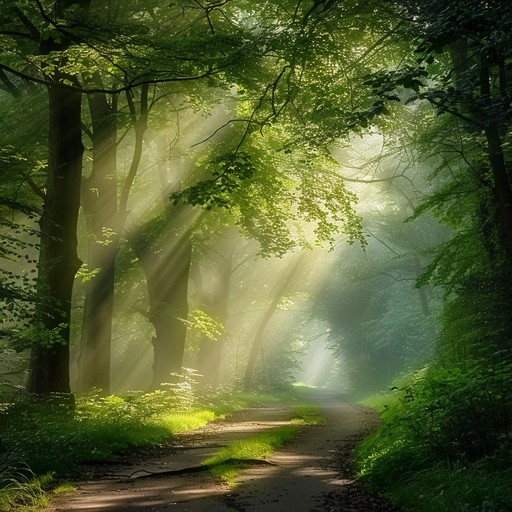 **picture yourself walking through a serene woodland area, where every piano note echoes the peacefulness of your surroundings. Accompanying sounds of nature, such as rustling leaves and distant bird songs, enhance the cinematic tranquility of this ambient track. Perfect for relaxation or mindful activities.**