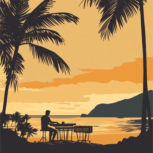 A relaxing mambo tune capturing the serene atmosphere of a tropical beach during sunset, with gentle, flowing melodies and soothing rhythms. A perfect escape into a peaceful paradise