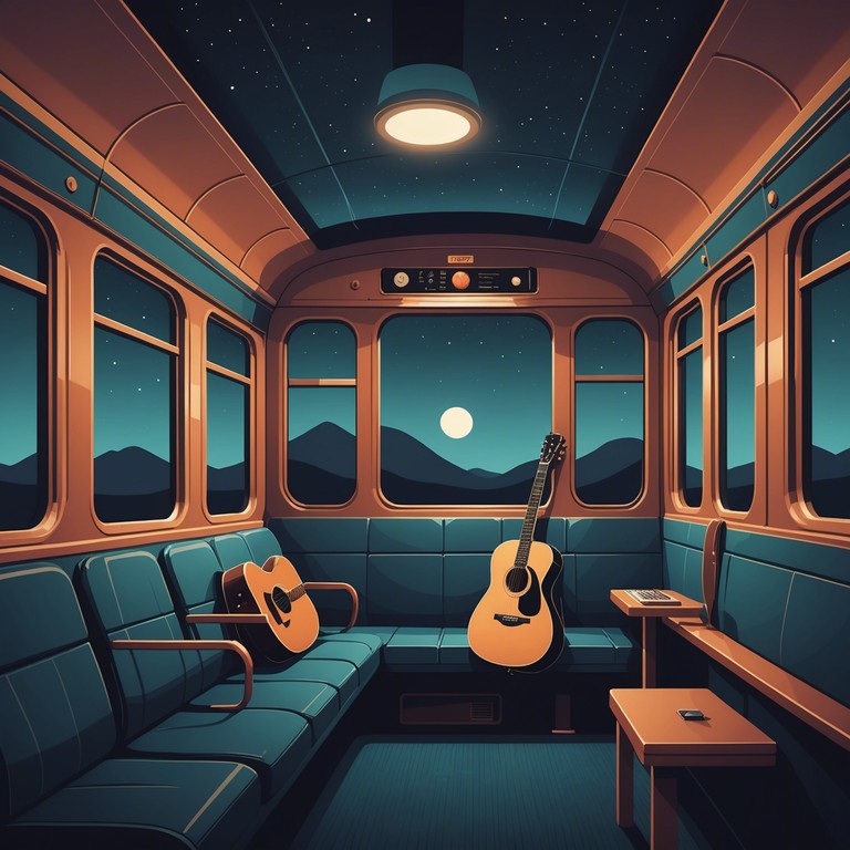 This alternative version delves deeper into the reflective mood of a solitary night train ride. The electric guitar takes a more subdued tone, mirroring the soft flicker of stars overhead, enhancing the sensation of solitude and introspection.