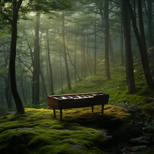 Immerse yourself in a tranquil journey through an ancient forest, where gentle guqin melodies intertwine with rustling leaves and distant birds, evoking timeless serenity and inner peace