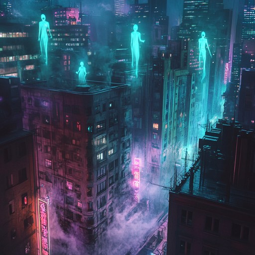 This haunting j pop track blends neon synths with ghostly echoes, creating an unsettling urban nightscape. Synths and whispered samples evoke an eerie, chilling atmosphere perfect for invoking haunting emotions.