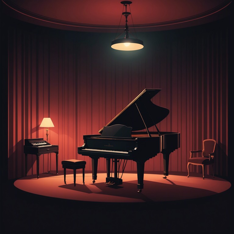 This piece evokes a sense of creeping dread and foreboding, like whispers echoing through an empty theater at midnight. The composition is built around a haunting piano melody, encapsulating the chilling essence of a nocturnal mystery. The creaks of a distant door and soft echoes simulate a feeling as if the notes themselves are lurking in the shadows, creating an atmosphere of suspense and subtle terror.