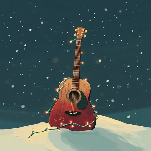 An instrumental indie track that captures the essence of a festive celebration in winter, featuring lively acoustic guitar melodies layered over rhythmic drums and subtle bells, painting a sonic picture of joyful gatherings and warm moments during the holiday season.