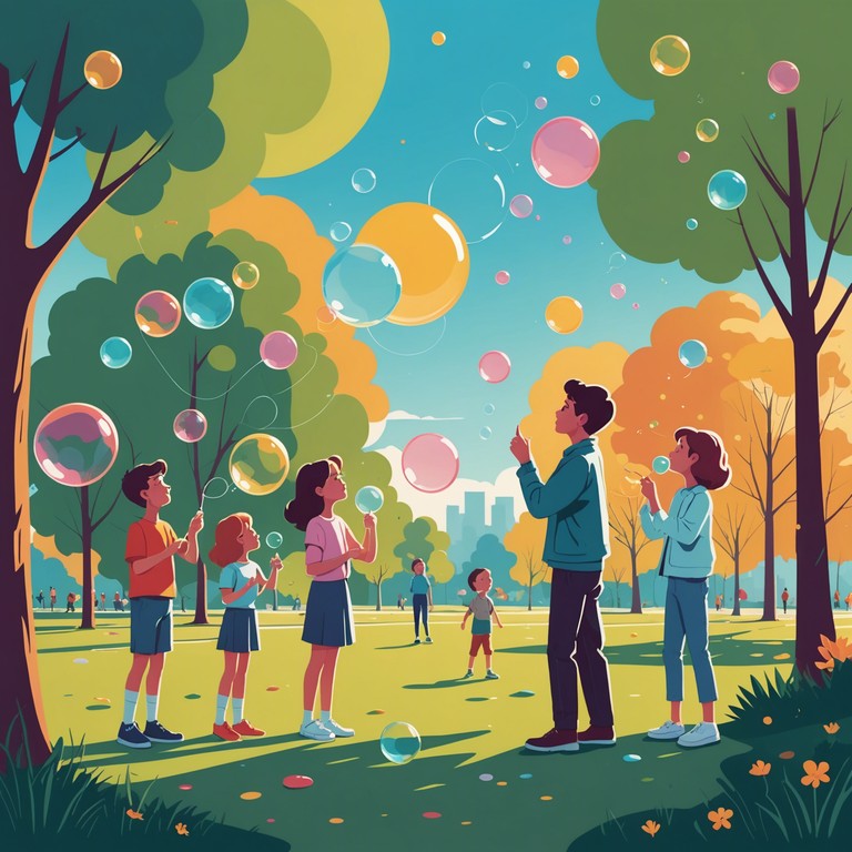 This track is all about capturing the carefree essence of youth and joy through a whimsical and catchy tune. It uses playful synthesizer sounds to create a bubbly atmosphere that's perfect for a sunny day out or a lively party at home. The energy is continuous, with a fun, upbeat rhythm that encourages dancing and smiling.