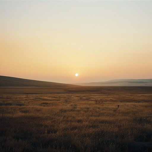 Imagine the first light of dawn breaking over a vast, golden prairie. The music captures the tranquility and expansive beauty of the landscape, featuring gentle sweeps of melody that mimic the quiet opening of a new day.