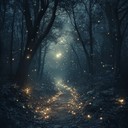 celestial sounds capturing a magical moonlit, glittering forest journey