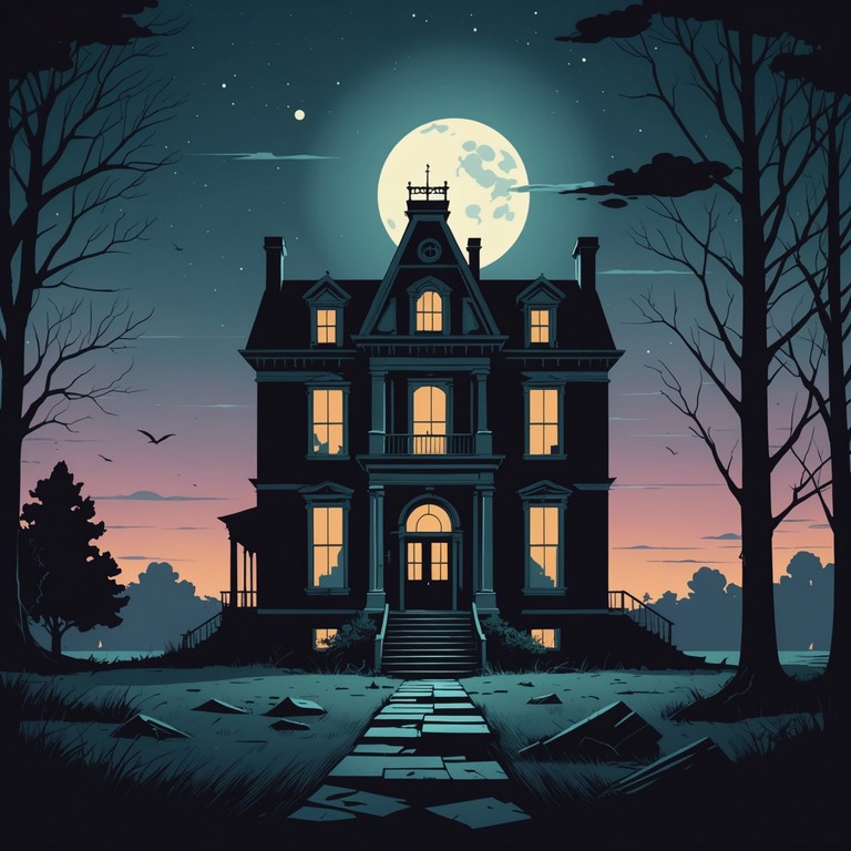 Imagine an instrumental that channels the chilling sensation of being watched, with soft piano notes cascading under the eerie glow of a full moon, perfect for a horror film soundtrack.