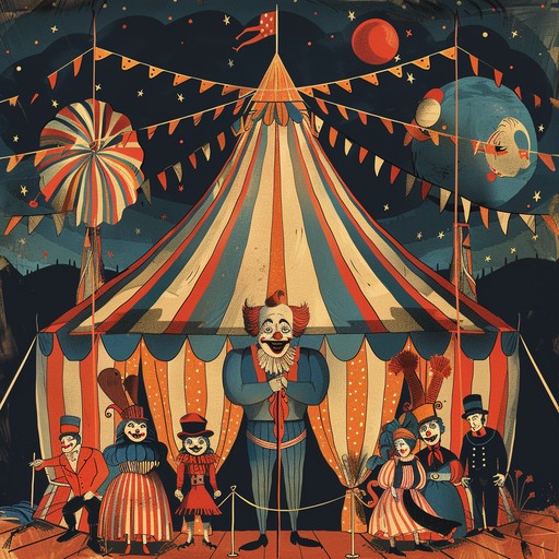 Experience a lively circus atmosphere where playful clown antics meet dramatic twists. The energetic melody of the accordion guides you through a whimsical showdown, bringing out the contrasting emotions of fun and tension, perfectly blended to keep the listener engaged and entertained.