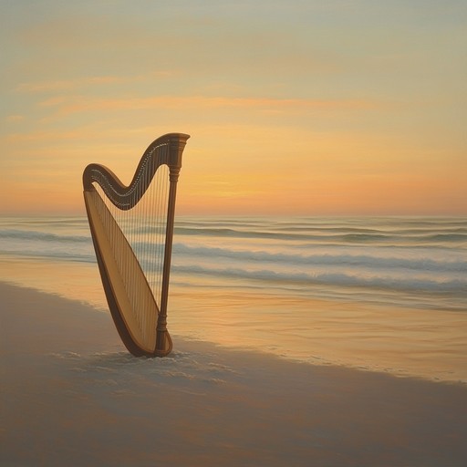 An instrumental bossa nova piece that elegantly combines the delicate sounds of the harp with traditional brazilian rhythms, creating a soothing and ethereal atmosphere reminiscent of twilight whispers by the sea.