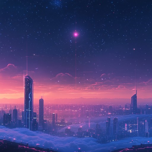 An instrumental downtempo piece combining ethereal synth sounds and relaxed rhythms, creating a futuristic atmosphere reminiscent of neon lit cityscapes.