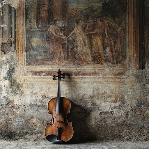 This alternate narrative uses the solo violin to delve deeper into the themes of historical significance and decay, peeling back layers of time with each careful stroke, revealing stories embedded in the ancient stonework.