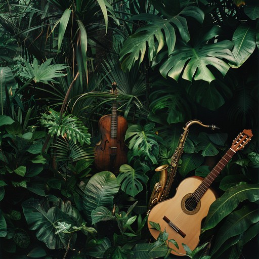 A groovy and mystical instrumental piece blending traditional cumbia rhythms with ambient jungle soundscapes. Incorporates natural sounds and percussive elements to evoke an intriguing, tropical atmosphere.