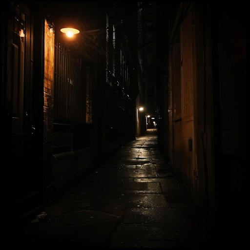 This track encapsulates the unsettling yet alluring atmosphere of a dimly lit mysterious alley. The continuous soft rock instrumentation paired with a menacing undertone curates an intriguing auditory journey through suspense and mild peril. The song builds slowly, with the electric guitar carrying whispers of a story untold, adding layers of soft yet dark sounds that interact to evoke a sense of danger lurking just out of sight.