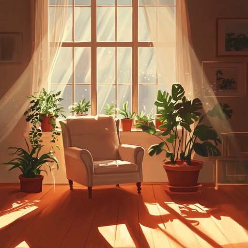 An instrumental muzak piece featuring soft acoustic guitar melodies that evoke a sense of warmth, comfort, and nostalgia, ideal for creating a cozy and welcoming atmosphere.