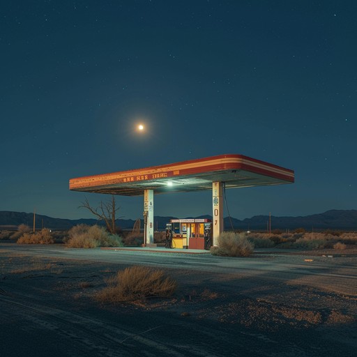 Feel the chill of a nocturnal drive through desolate backroads, as haunting acoustic guitar riffs weave a tale of solitude under the pale light of the moon. The minimalist approach combined with deep, resonant strings creates a soundscape that is both eerie and captivating.