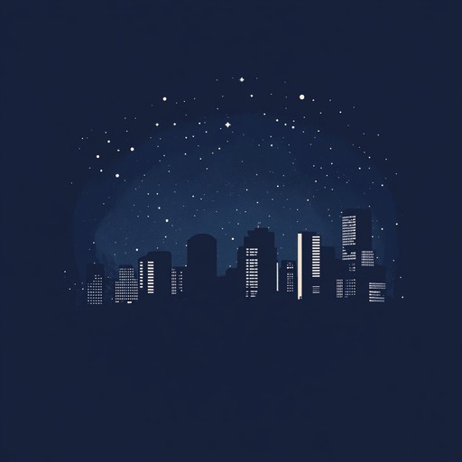 Imagine a cityscape at night under the stars, where electronic beats and atmospheric pads intertwine, creating an evocative atmosphere that is both powerful and serene. The music carries a reflective yet energizing mood, blending deep basslines with soft, haunting melodies that drift through the track. This celestial themed downtempo piece paints an audio picture of an otherworldly urban landscape, capturing the infinite beauty of twilight and the quiet strength of the city.