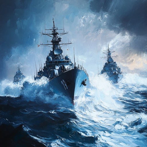 Feel the courageous spirit of the russian navy through a powerful orchestral composition, combining strong brass sections, rousing percussion, and dynamic string arrangements to inspire bravery and determination. The track captures the essence of naval pride and adventure on the high seas.