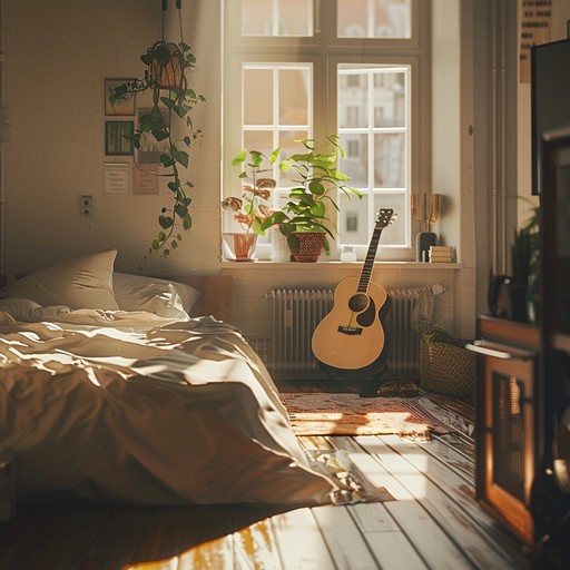 A bright, radiant composition, perfect for a sunny afternoon, featuring airy melodies and gentle rhythms that fill the room with positivity and warmth. This track seamlessly blends simple yet catchy musical elements to create an inviting and happy environment, perfect for cozy indoor moments.