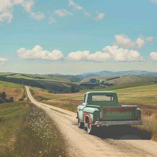 An instrumental track that evokes the joy and freedom of a sunny road trip through the american countryside. With bright banjo leads, harmonica accents, and a steady beat, this piece is perfect for capturing cheerful, carefree moments on the open road.