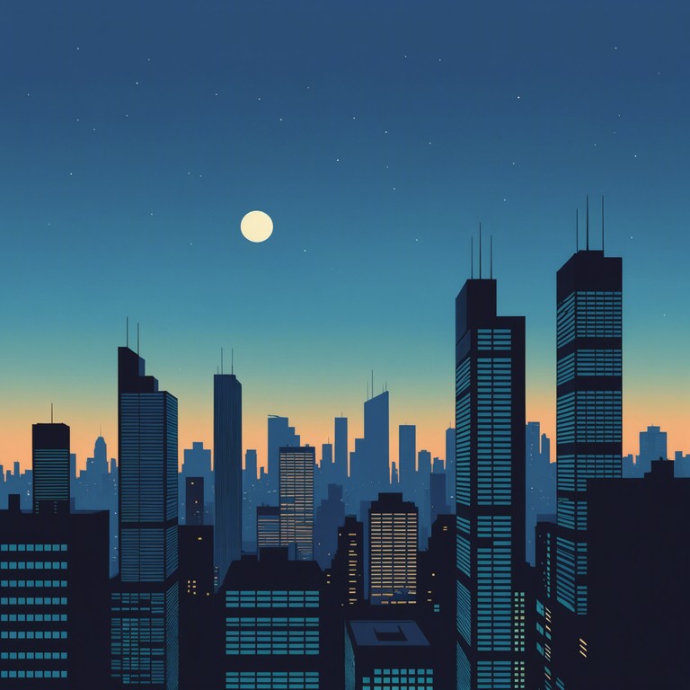 This ballad captures the essence of urban solitude as city lights dwindle into the twilight. The soul stirring notes of a lone saxophone narrate a tale of the ever moving city life slowing down as night descends, bringing with it a quiet introspection among the skyscrapers and silent streets.