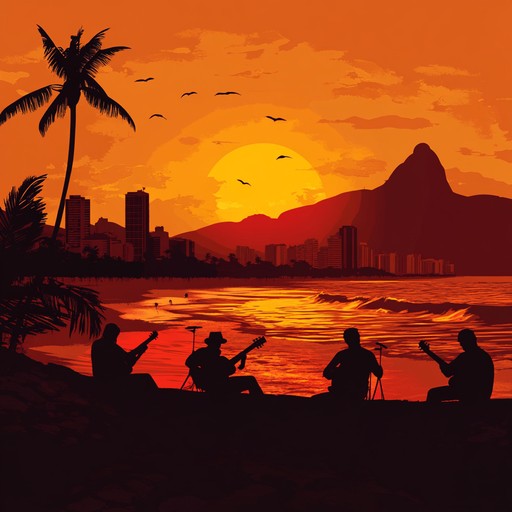 A spirited instrumental bossa nova track that blends traditional brazilian rhythms with lively melodies to evoke the excitement and warmth of a festive evening on the beaches of rio.