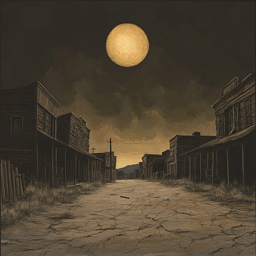 Immerse in a forgotten western ghost town through haunting, echoing chords. Sparse acoustic arrangements punctuate the silent desolation, painting vivid images of abandoned buildings and whispering winds.