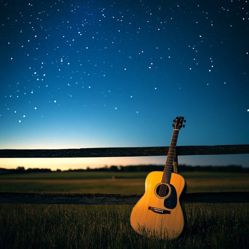 A peaceful instrumental blending gentle acoustic guitar with ambient sounds to evoke the serene stillness of starry nights over open countryside