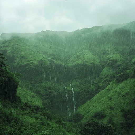 Imagine the gentle yet persistent drip of monsoon rains set to the timeless sound of indian classical music, where each note of the sitar and beat of the tabla echoes the complex dance of nature.