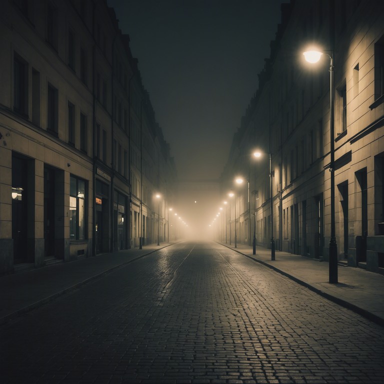 An instrumental track combining the mysterious undertones of modern synth layers with classic german schlager melodies, portraying a foggy evening in berlin, invoking a sense of mystery and nostalgia.