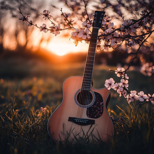 An instrumental piece where delicate harmonies of acoustic guitar create a soothing ambiance, capturing tender emotions of two hearts entwined on a peaceful evening. The gentle strumming evokes feelings of love, warmth, and serenity, perfect for relaxation or intimate moments.