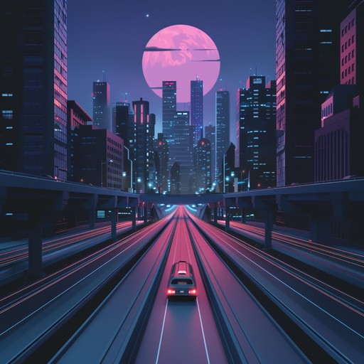 Picture a bustling cityscape at night, where the streets are awash with neon lights flickering in rhythm to the pulses of hypnotic beats. The music captures the essence of a thrilling, high-speed drive through a lively urban environment, evocative of racing against time while the city’s heartbeat syncs with deep, resonant synths