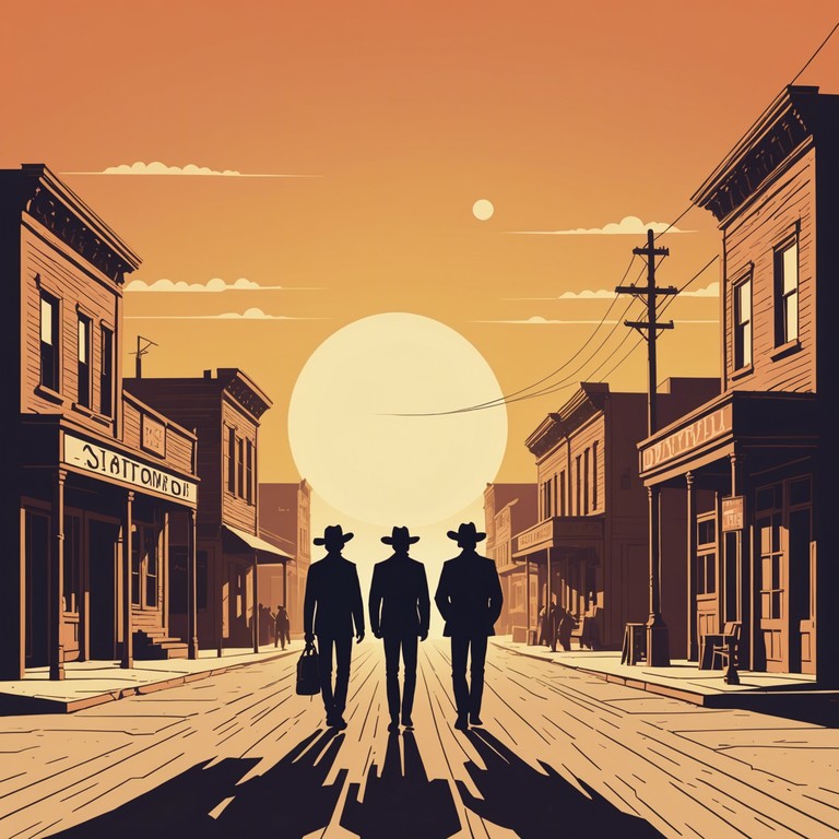 This track encapsulates the essence of a high stakes duel under the blistering sun of the old west, featuring bold guitar strums that carry the weight of each determined step of the gunslingers approaching their confrontation. The composition blends traditional western instruments with a modern flair to create a timeless anthem of bravery and confrontation.