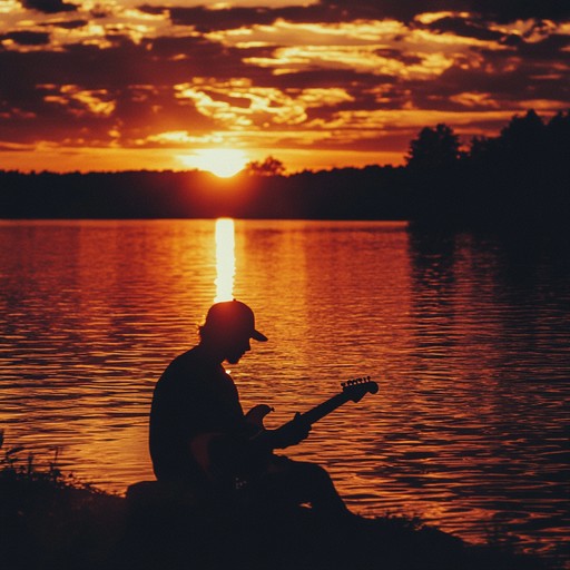 Create a soothing instrumental blues track that wraps listeners in the warmth of a summer sunset. This piece should prominently feature the electric guitar, with gentle, soulful riffs that evoke a sense of peace and introspection. Soft backing instruments like a mellow bass and subtle drum brushes should enhance the tranquil atmosphere without overwhelming the guitar. Perfect for unwinding after a long day, this track will soothe the soul and transport listeners to a serene, reflective state.