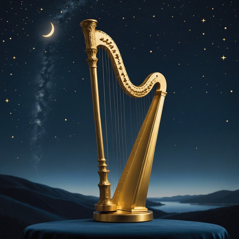 An orchestral lullaby that gently ushers in a feeling of triumph with each pluck of harp strings, perfectly balancing the intensity of victory with the calmness of a nighttime serenade.