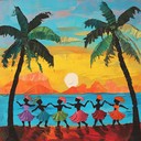 vibrant calypso rhythm capturing a tropical evening celebration.