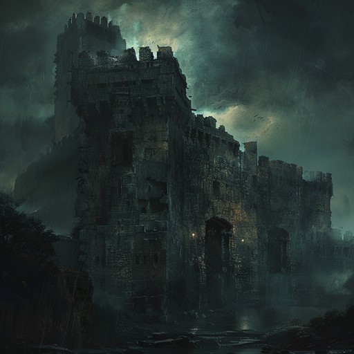 A powerful orchestral piece that creates a sense of dread and tension, perfect for a dramatic scene involving a haunted castle under attack. The music layers eerie wind instruments with powerful strings and booming brass, building suspense with each crescendo, culminating in an unsettling yet epic finale.